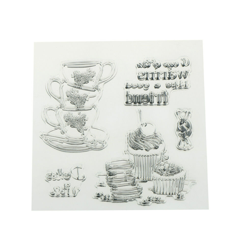 teacup clear rubber stamps seal scrapbooking album card decor diary diy craft Rf