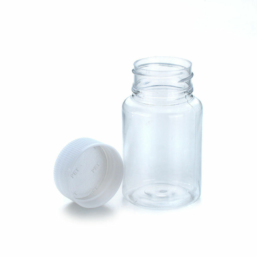 10pcs 80ml Empty Plastic Pill Bottle Medicine Container Cap Vitamin Capsule Drug