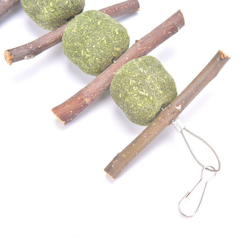 Pet Teeth Grinding Toys Hamster Rabbit Tree Branch Grass Ball Hanging CageB TL