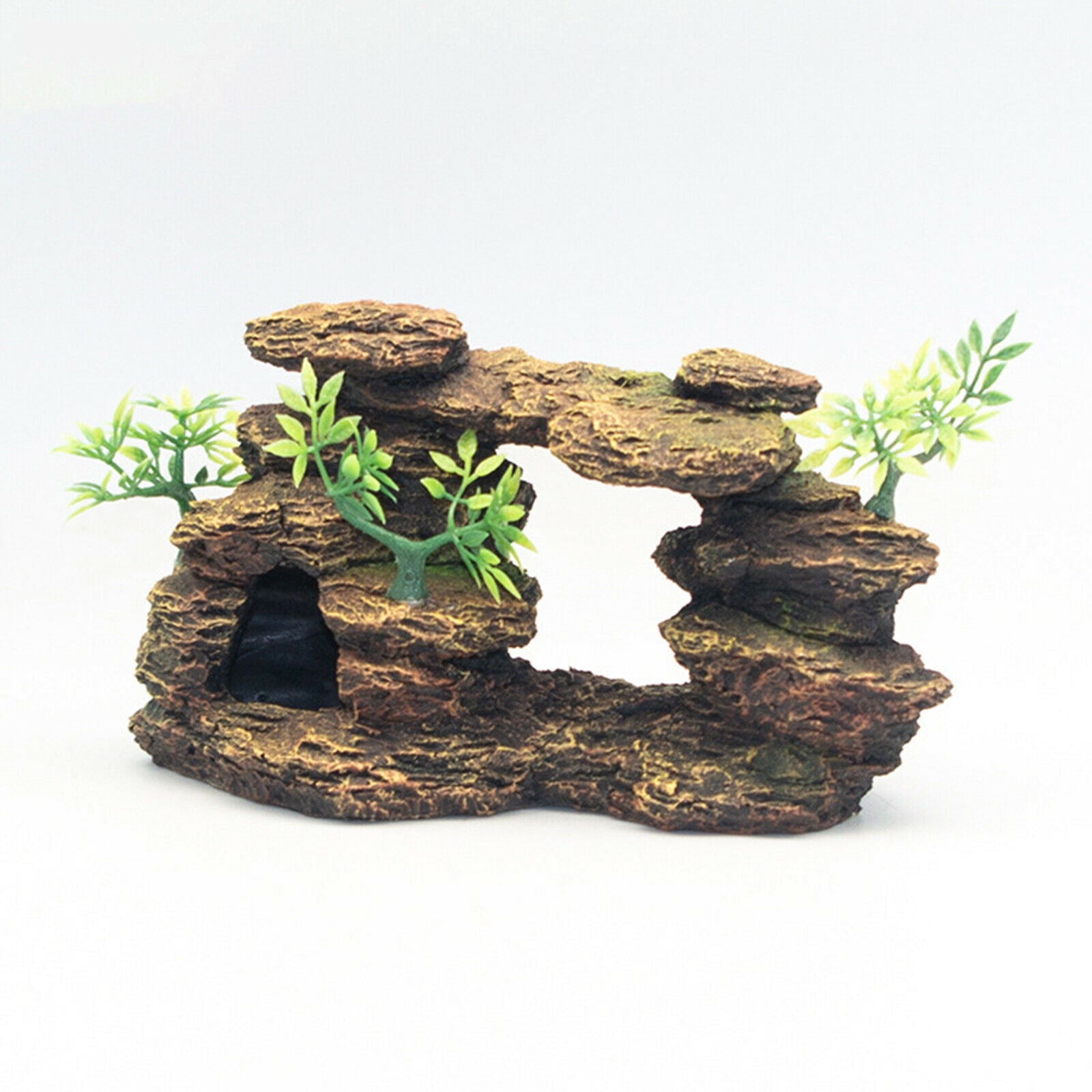 Aquarium Mountain Ornament Landscape Fish Tank Decor Betta Rest Play Cave