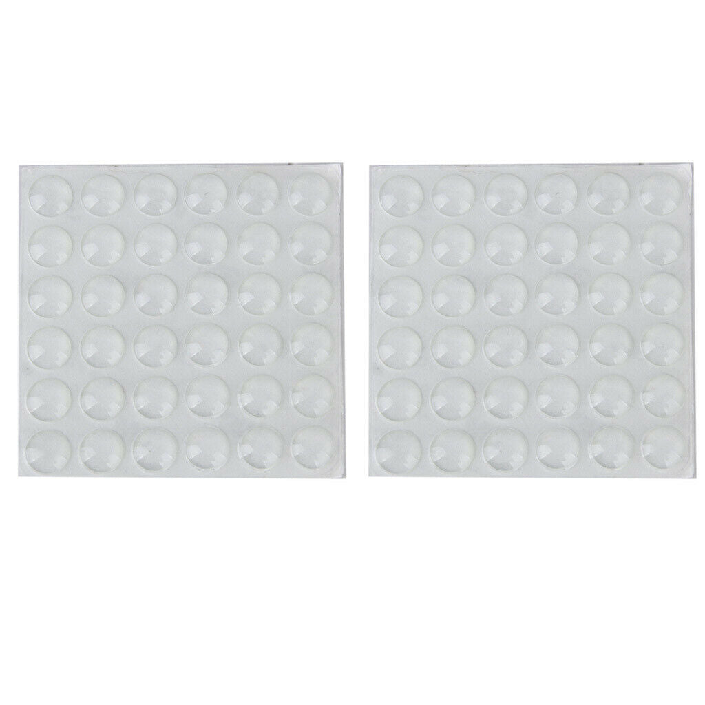 72Pcs Sheer Rubber Furniture Bumper Pads Non Slip for Doors Cabinets Glass