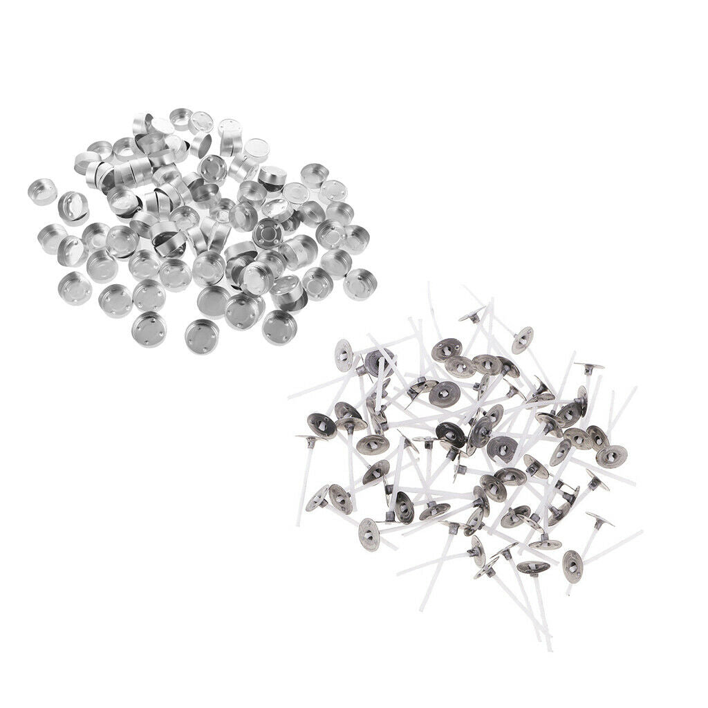 200 Pieces 25mm Candle Wicks Tealight Holder Case Set Xmas Favor DIY Supply