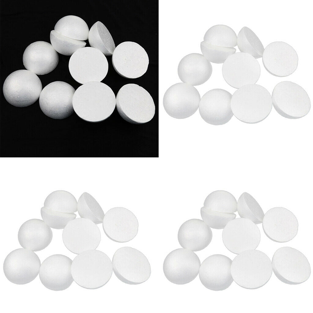 30Pcs Half Foam Balls Smooth Round Polystyrene Foam Balls, Half Circle Foam,