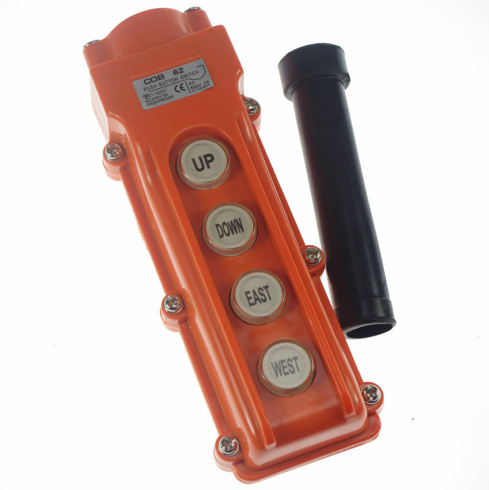 (1)For Hoist & Crane Pendant Control Station Push Button Switch Rainproof COB-62