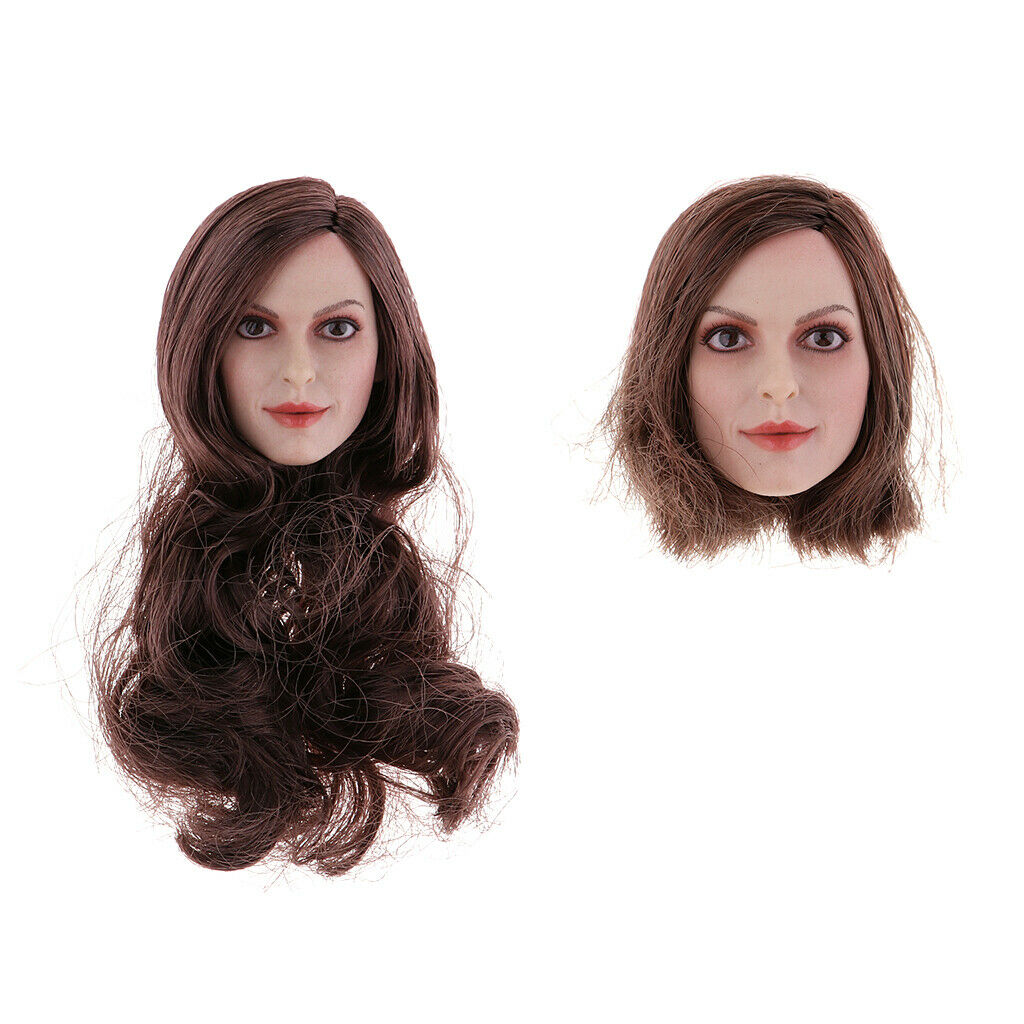 1/6 Scale Female Head Sculpture with Hair for 12'' Phicen Kumik Figures A