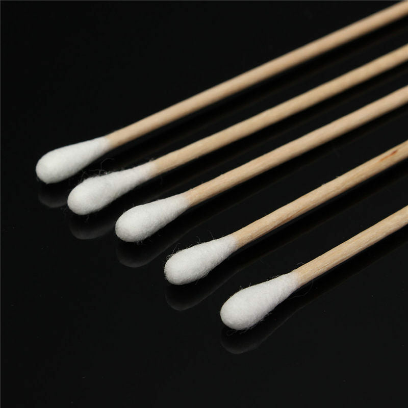 Cotton Swabs Swab Applicator 100 Pieces 6" Extra Long Wood Handle Sturdy