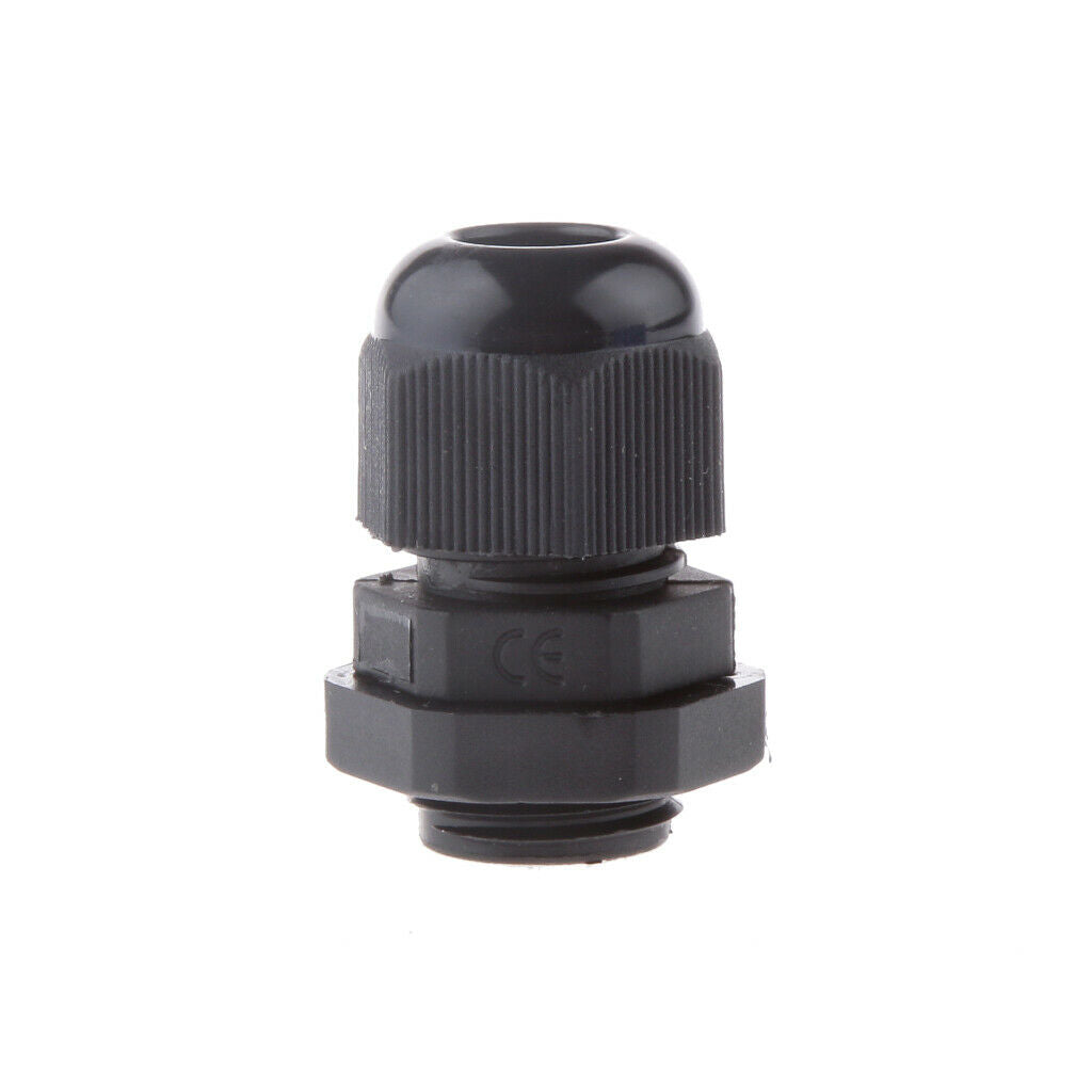 10PCS PG9 Black Plastic IP68 Waterproof Cable Gland Connector 4-8mm