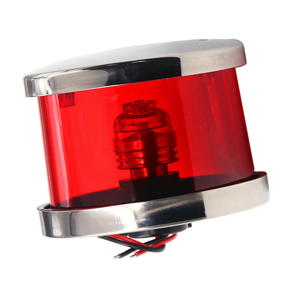 Boat 12V Red Navigation Light Port Durable Stainless Steel Ultra Bright Lamp