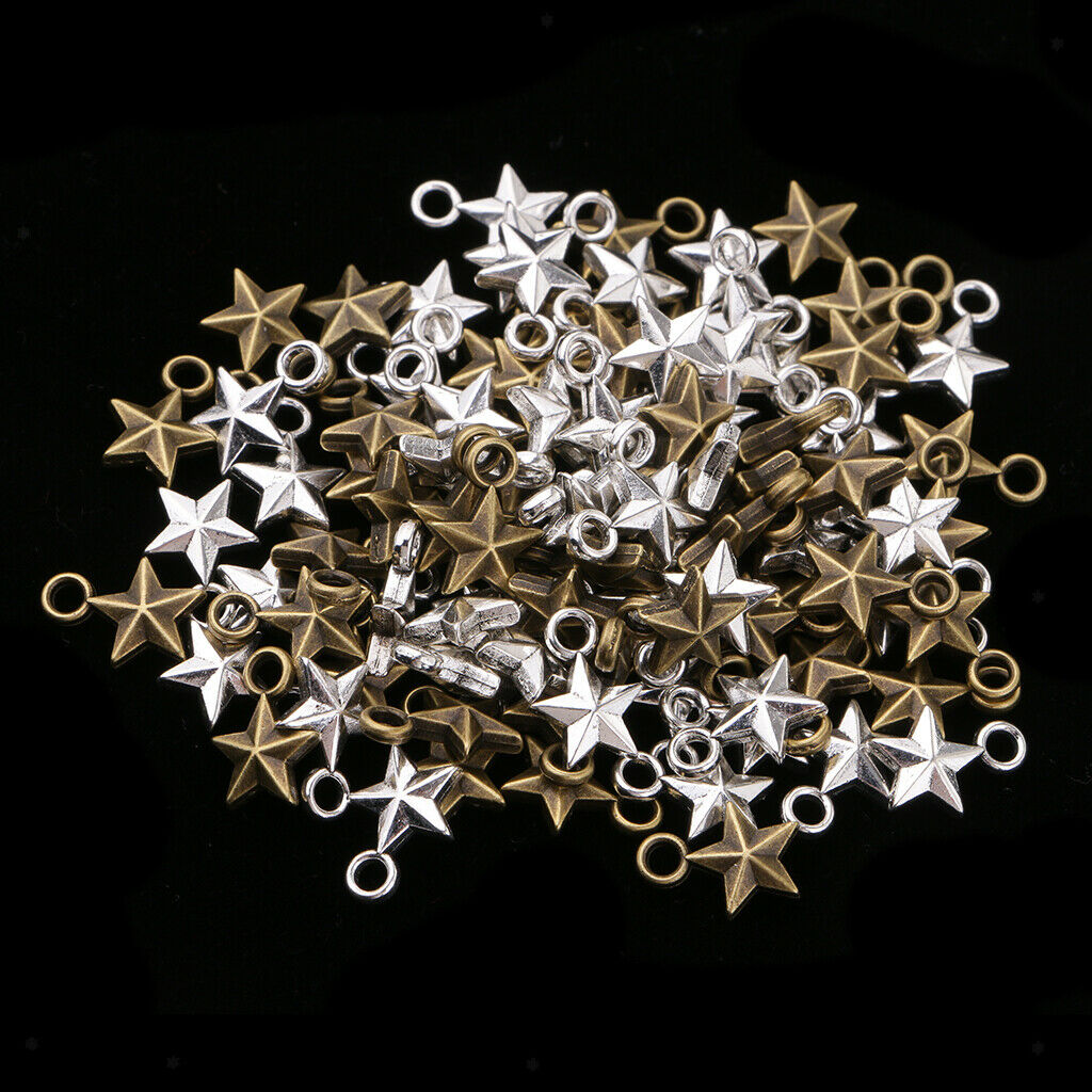 100 pieces Mixed Star Charms pendants for jewelry making