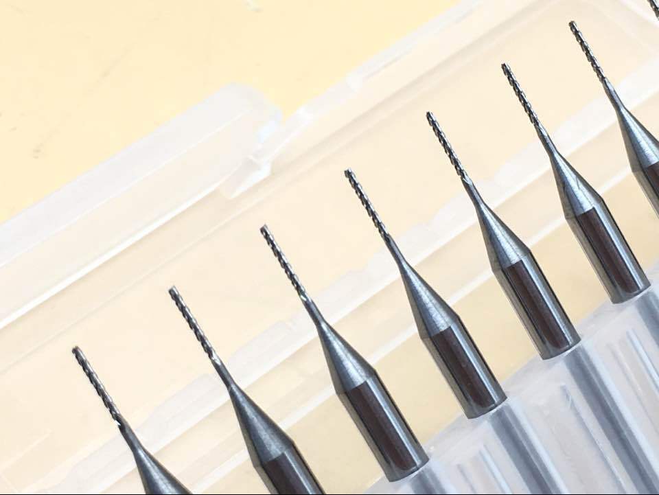 10 PCB end mill engraving cnc router tool bits 1/8" (3.175mm)-1.3mm L:38mm [M_M_