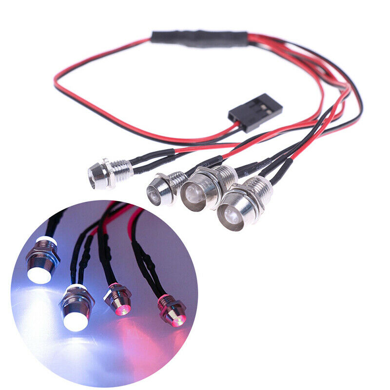 1Pc RC On-Road Car LED Night 5mm White And 3mm Red Headlamps 4 LED Lig.l8