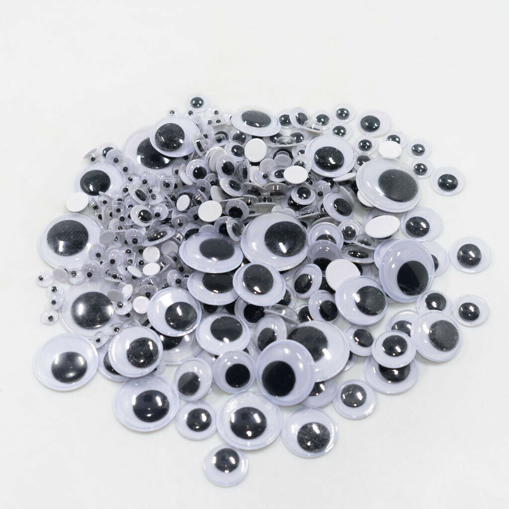 308Pcs Plastic Wiggle Eyes Round Self-adhesive Mixed Sizes DIY Kids Crafts