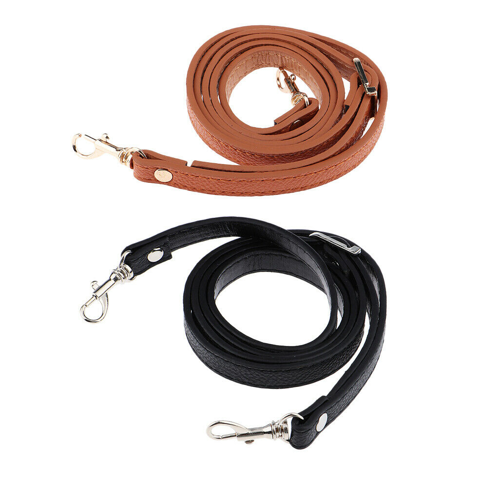 Set of 2 Adjustable Leather Shoulder Strap Replacement Rope Lobster Clasps