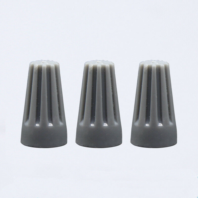 100PCS Spiral spring type Wire pressing cap Twist-On Terminal Cap Gray 22-14 AWG