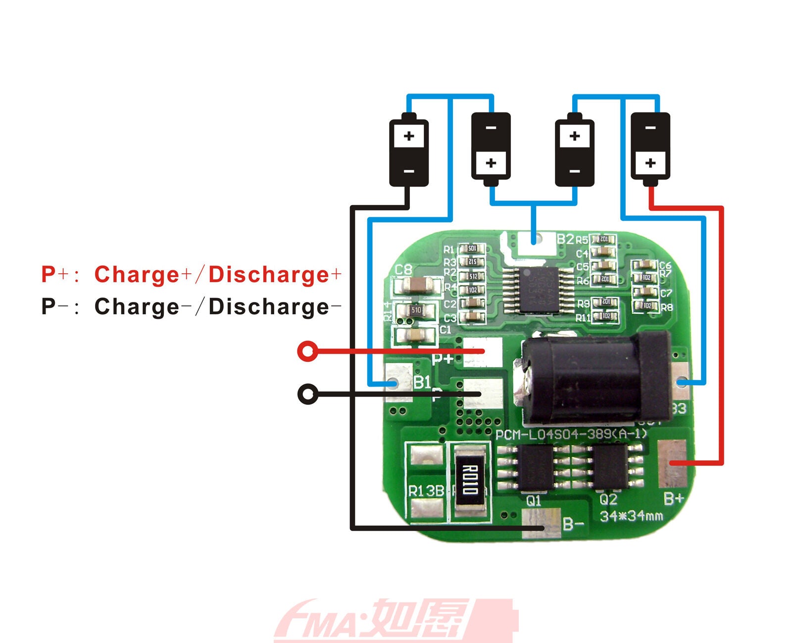 2x PCM 4A Protection Circuit Module for 14.4V 14.8V 4S Li-ion LiPo Battery SM389