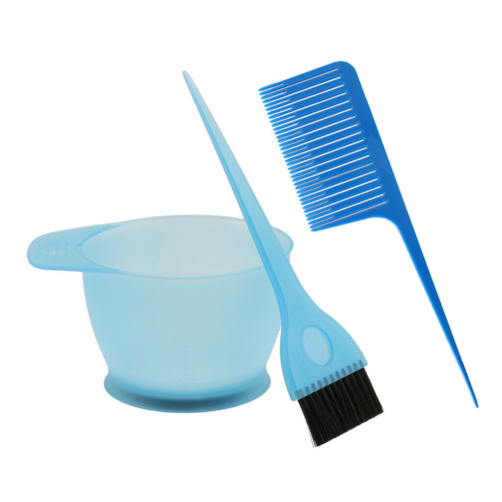 3 Pieces Hair Color Tool Bowl Brush Weaving Comb Hairdresser Tools Kits