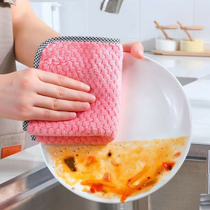 Kitchen daily dish towel dish cloth kitchen rag non-stick oil thickened c.l8