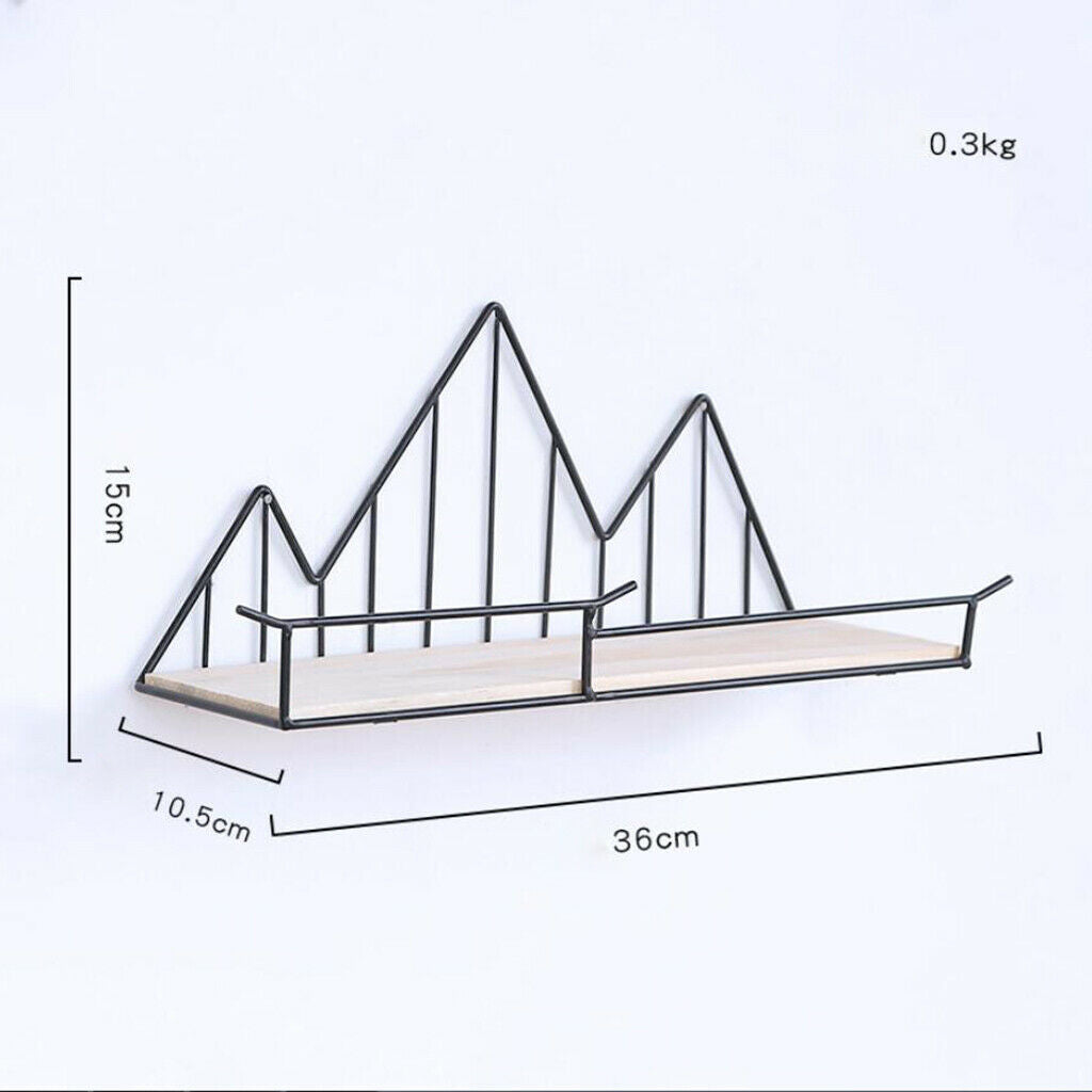2pcs Iron Grid Wall Shelf Wall Storage Rack Display Shelf for Living Room