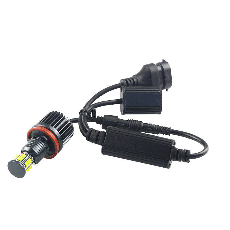 2PCS H8 LED Angel Eyes Halo Ring Light Bulbs HID Xenon 6500K Fit For BMW E82 E90