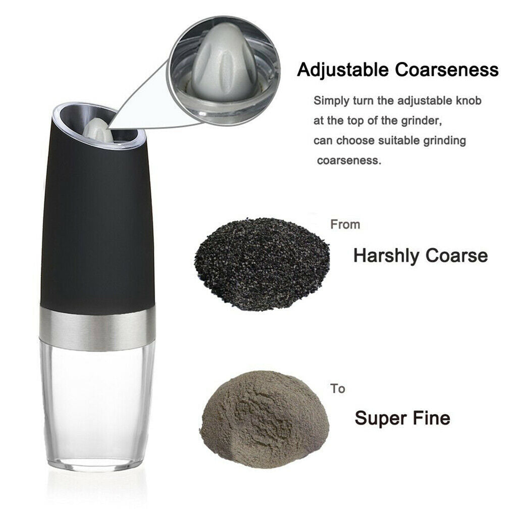 Stainless Steel Electric Pepper Mill Pepper & Salt Grinder Mill Kitchen New