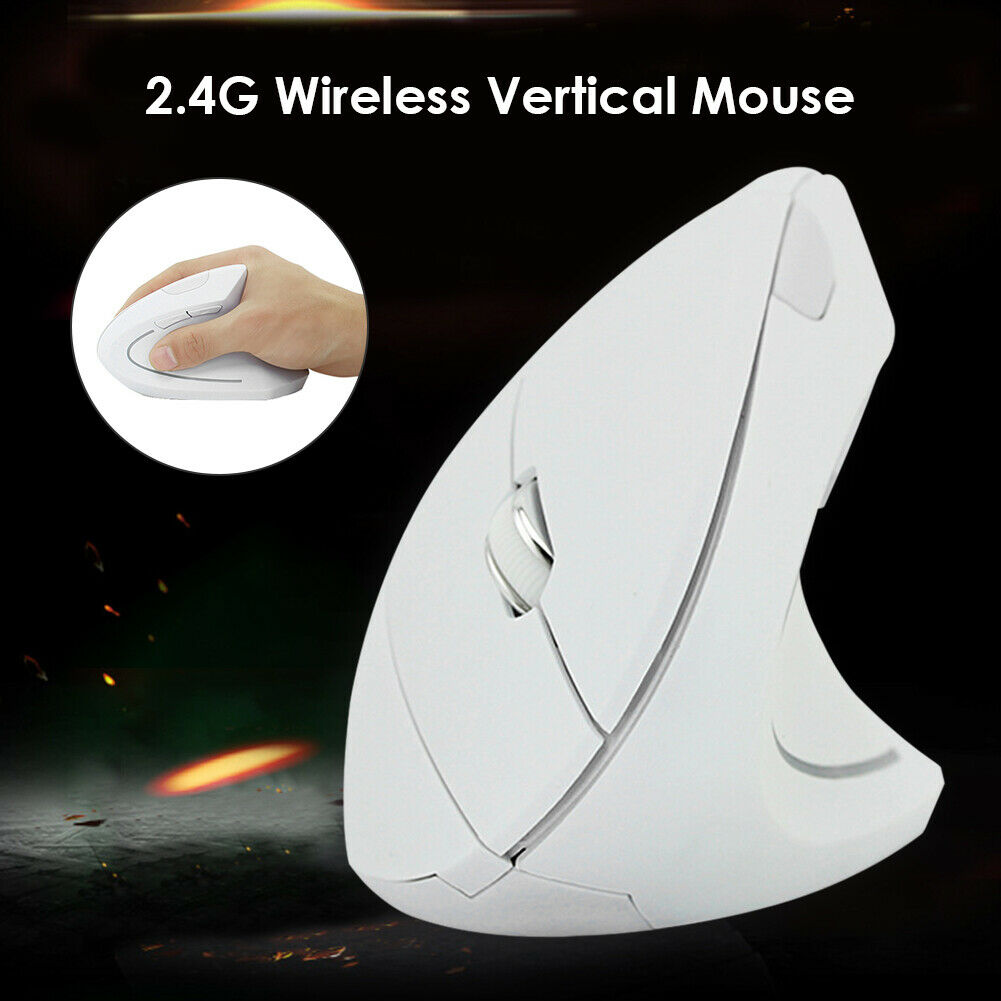Wireless Vertical Mouse 2.4GHz USB Receiver 6 Buttons Ergonomic PC Mice @