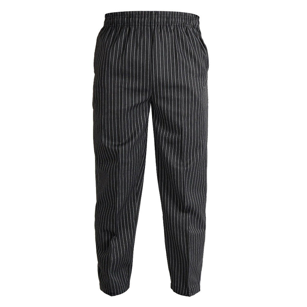 3X Elastic Restaurant Cafe Chef Waiter Pants Trousers Uniform Accs Zebra M