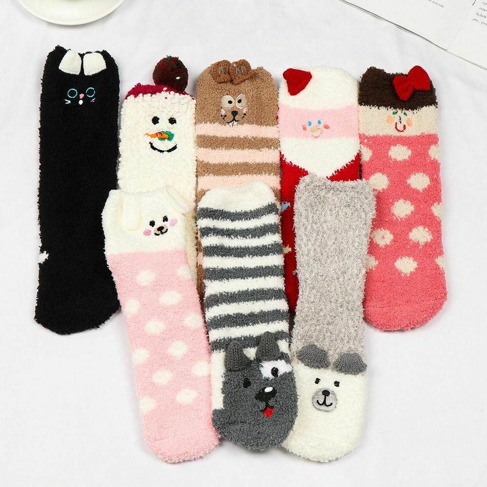 Warm Non-slip Floor Stocking Christmas Socks Gift Sox with Box Coral Feece Sock