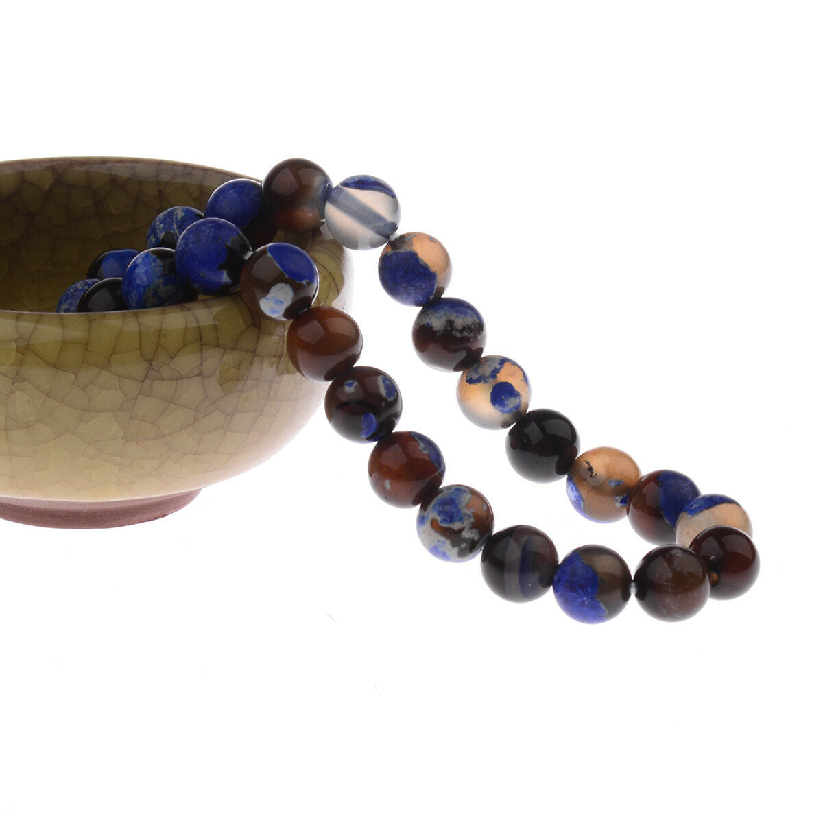 8MM Man Wowan Fashion Mini Blue Beaded Cuff Charm Bangle Natural Stone Bracelets
