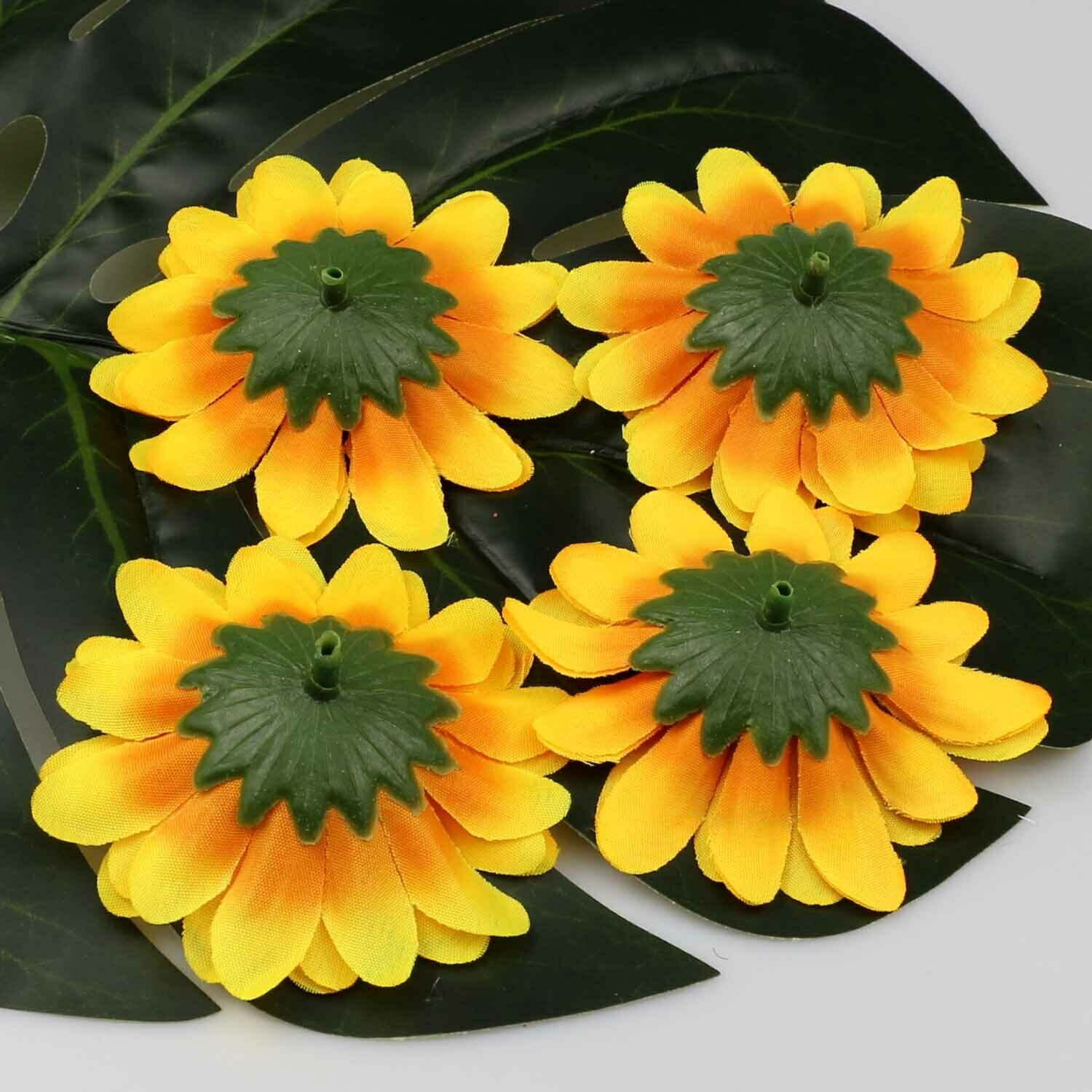 20P Yellow 3" Artificial Silk Gerbera Flower Daisy Sunflower Heads Wedding Decor