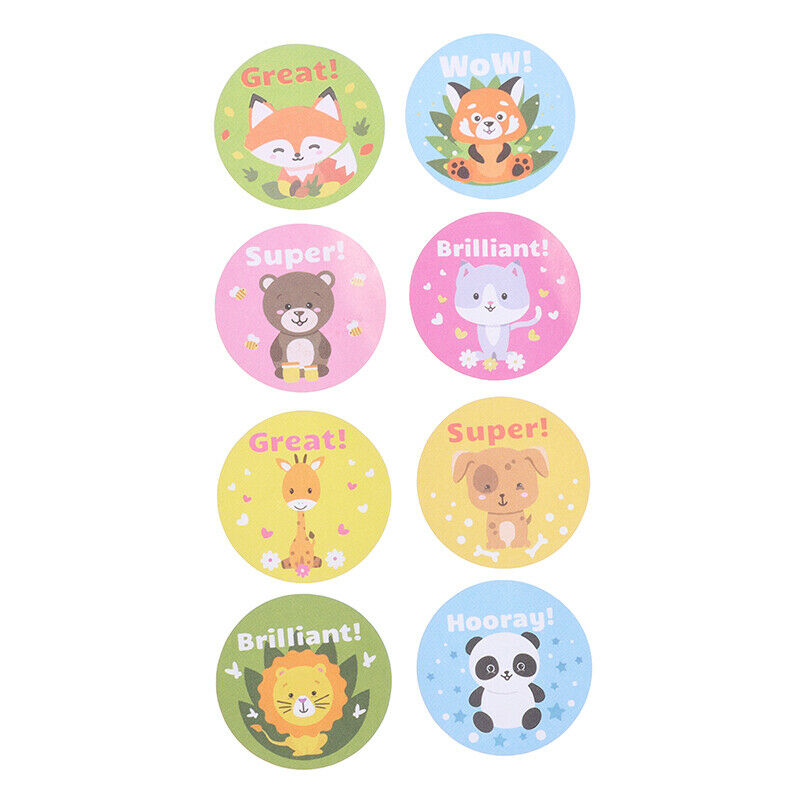 500pcs/roll Cartoon Animals Stickers Reward Words Stickers for Student Ki.l8
