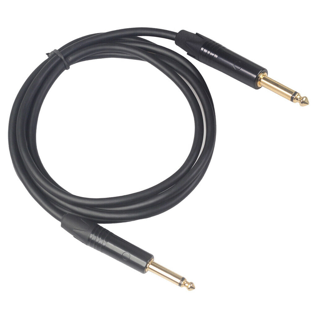 6.35mm (1/4inch) Male to Male Balanced Cable Adapter Connector Black 1.8m