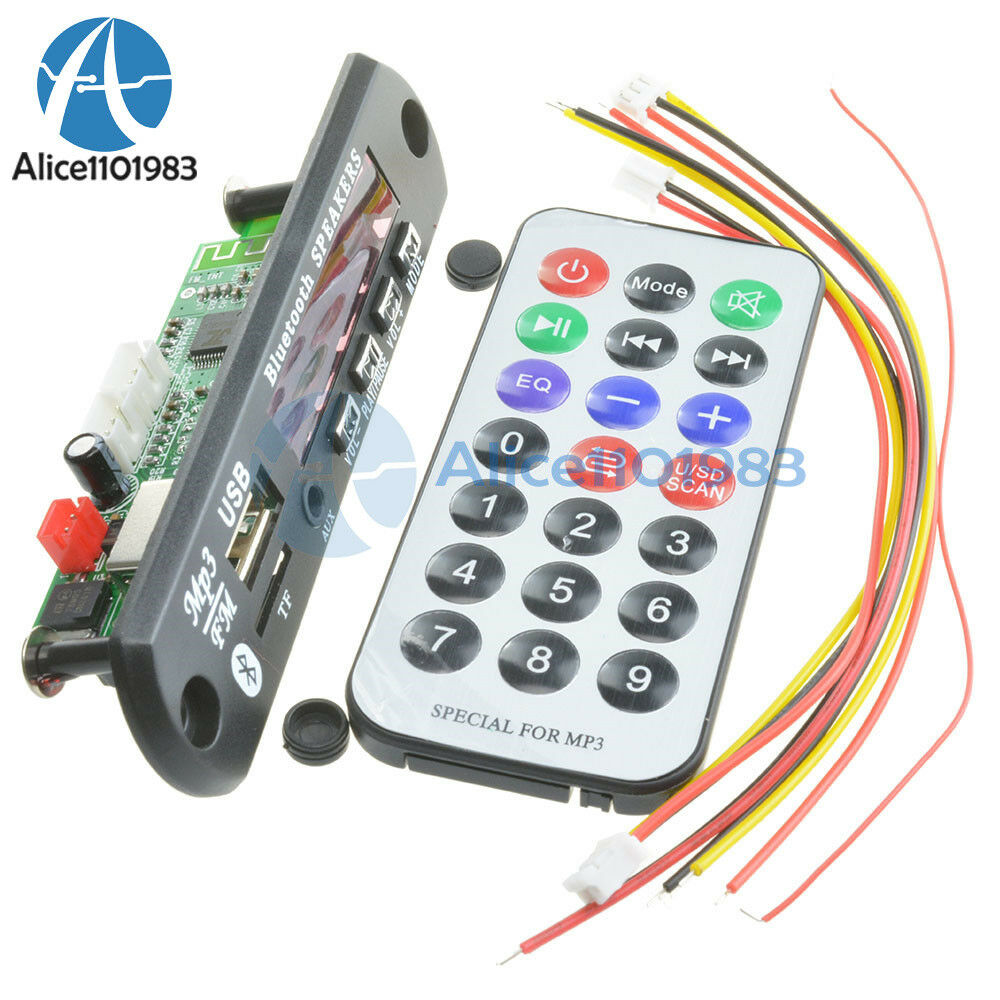 Wireless Bluetooth 12V MP3 WMA Decoder Board Audio Module USB TF Radio For Car