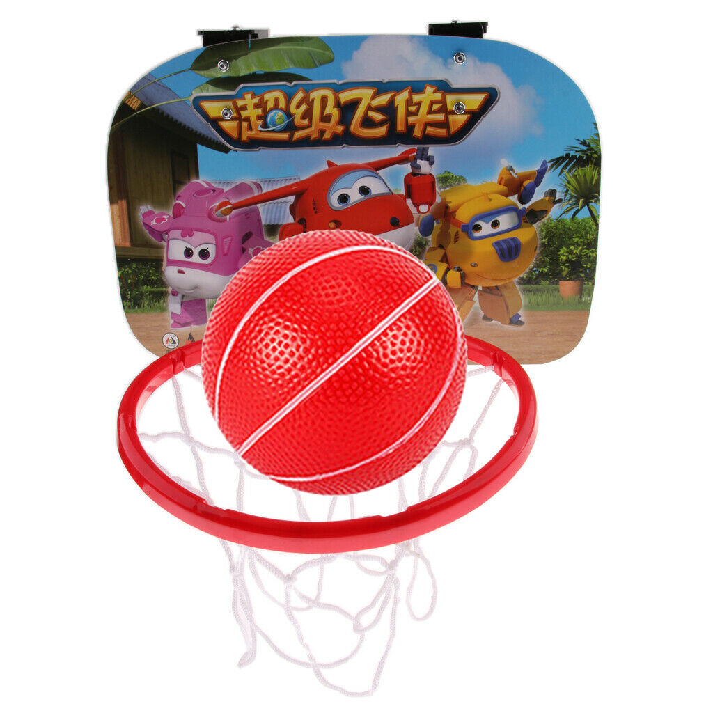 89-125cm Mini Super Wings Backboard Adjustable Basketball Stand Kit for Kids