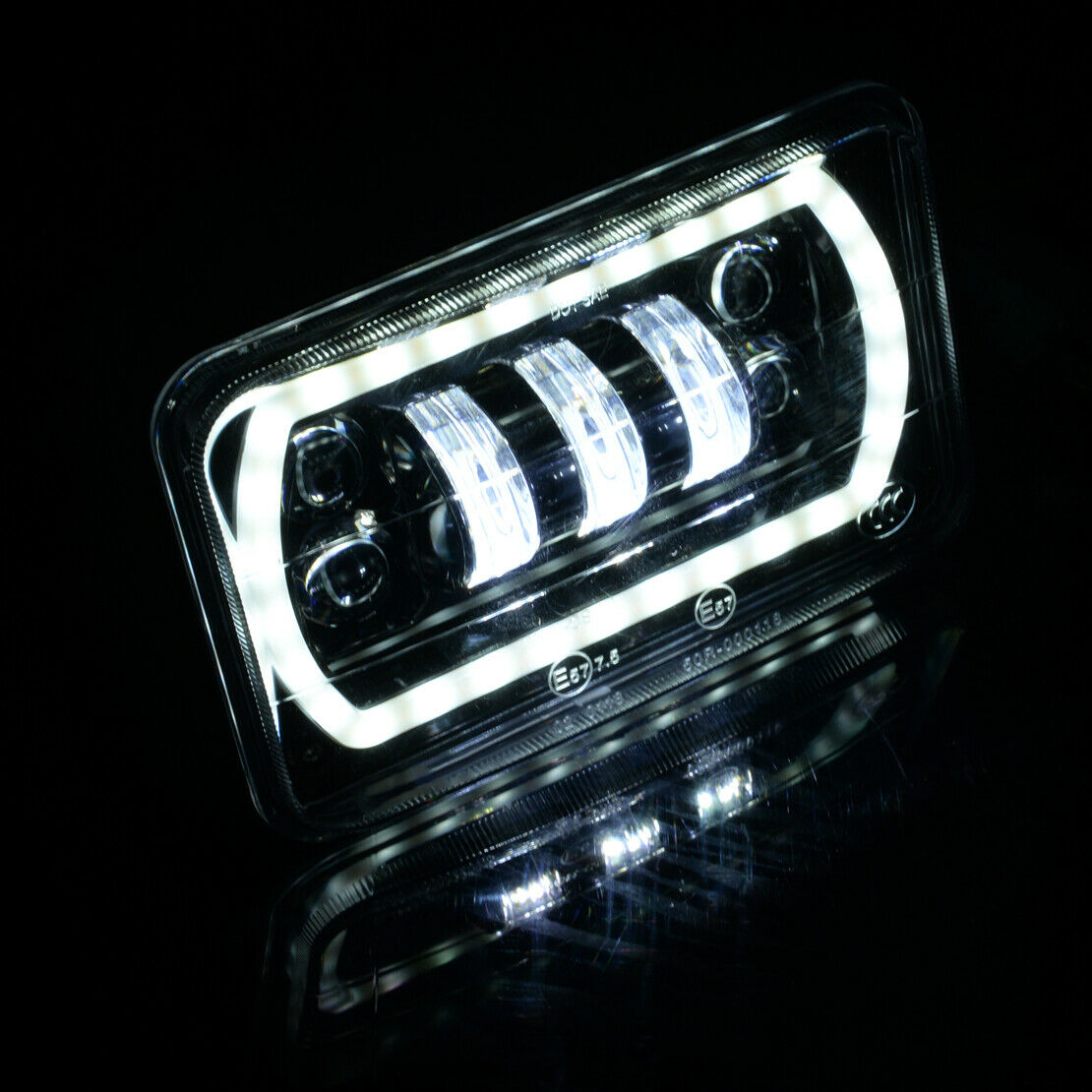 4X6" Square LED Headlight DRL Sealed High Low Beam Fit for Jeep Cherokee Truck