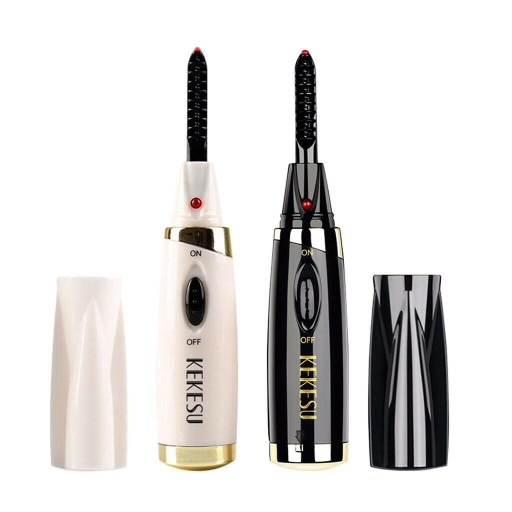 2Pcs Electric Heated Eyelash Curler Pen Long Lasting Fast Heated Brush