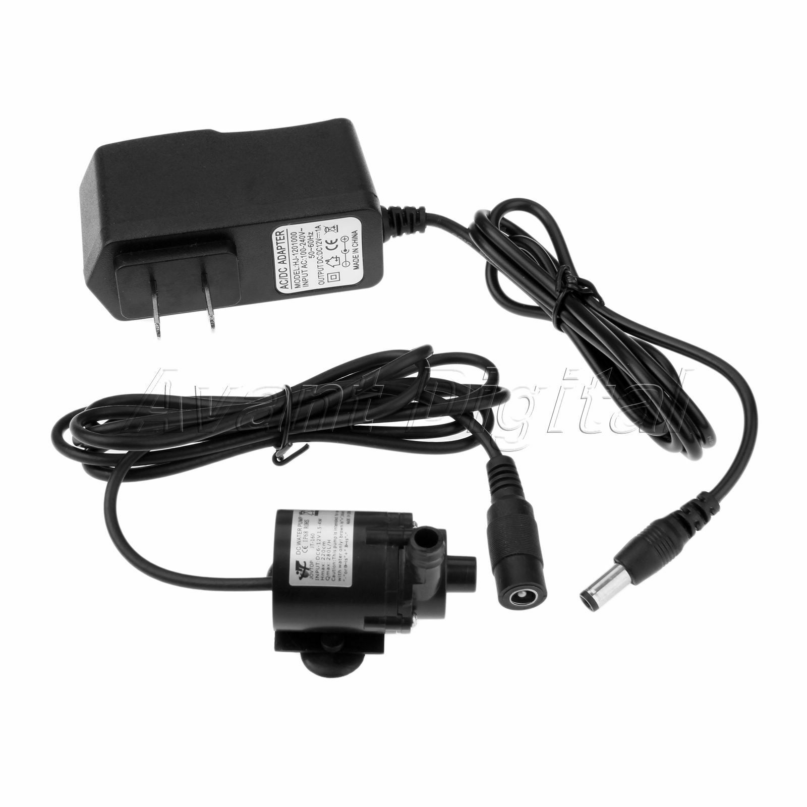 1pc 6V-12V DC Pump Brushless Amphibious Fountain Water Pump & 12V 1A Transformer