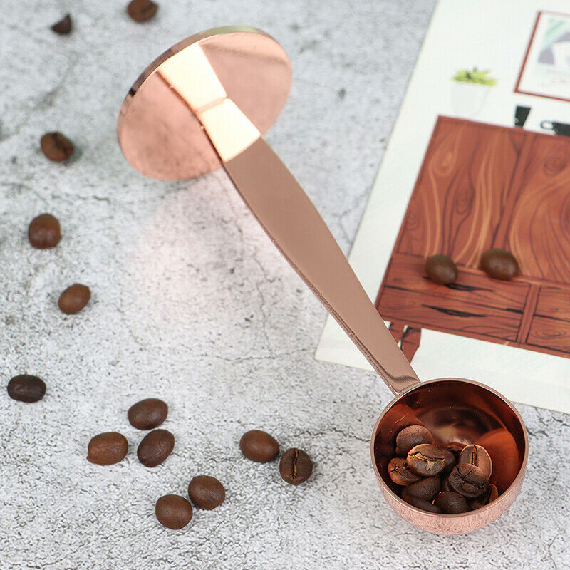 2 in 1 Stainless Steel Espresso Coffee Tamper Measuring Spoon Scoop With St Tt