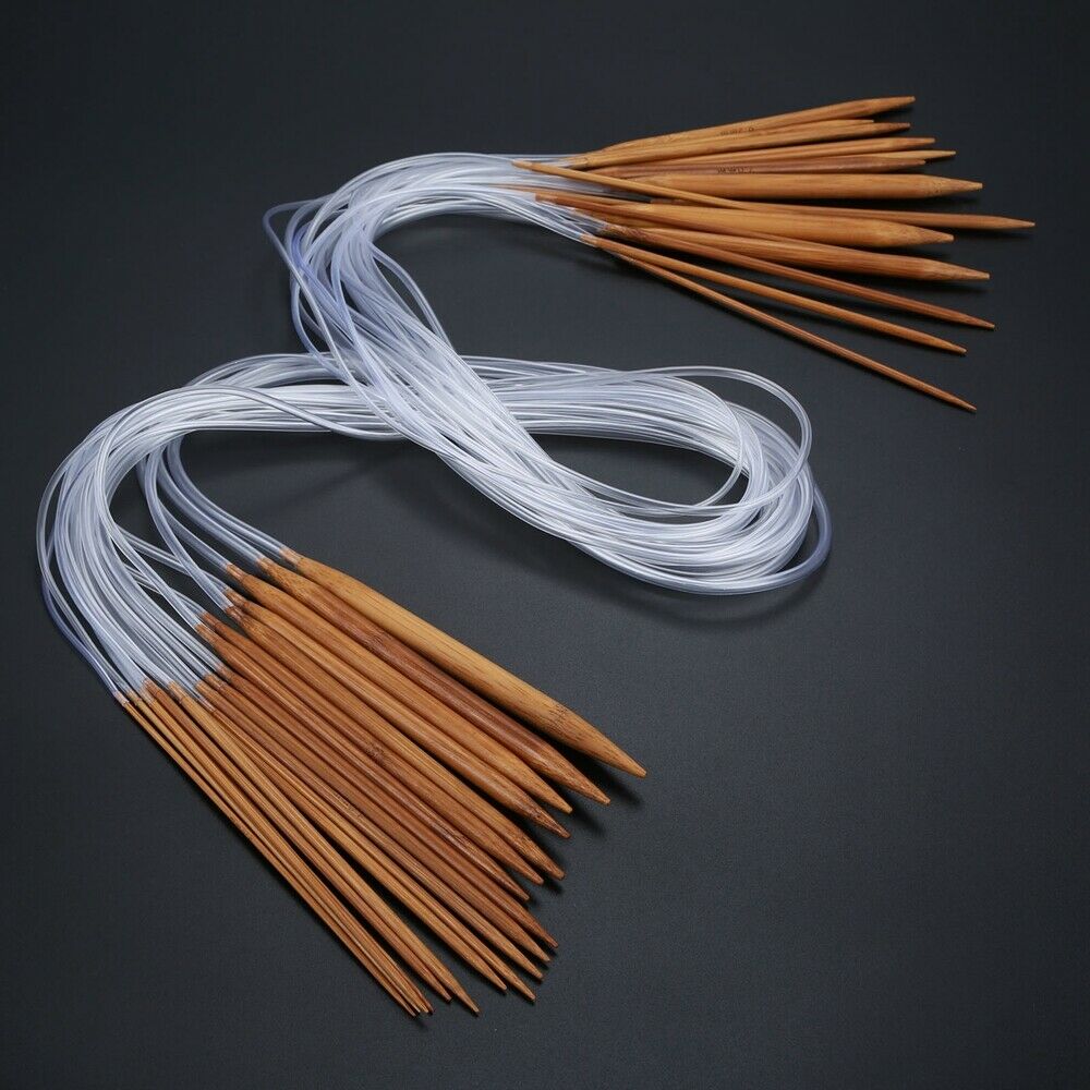 18x Bamboo Knitting Needles DIY Handcraft Sewing Tool 100CM Dia.2-10mm 18 Sizes