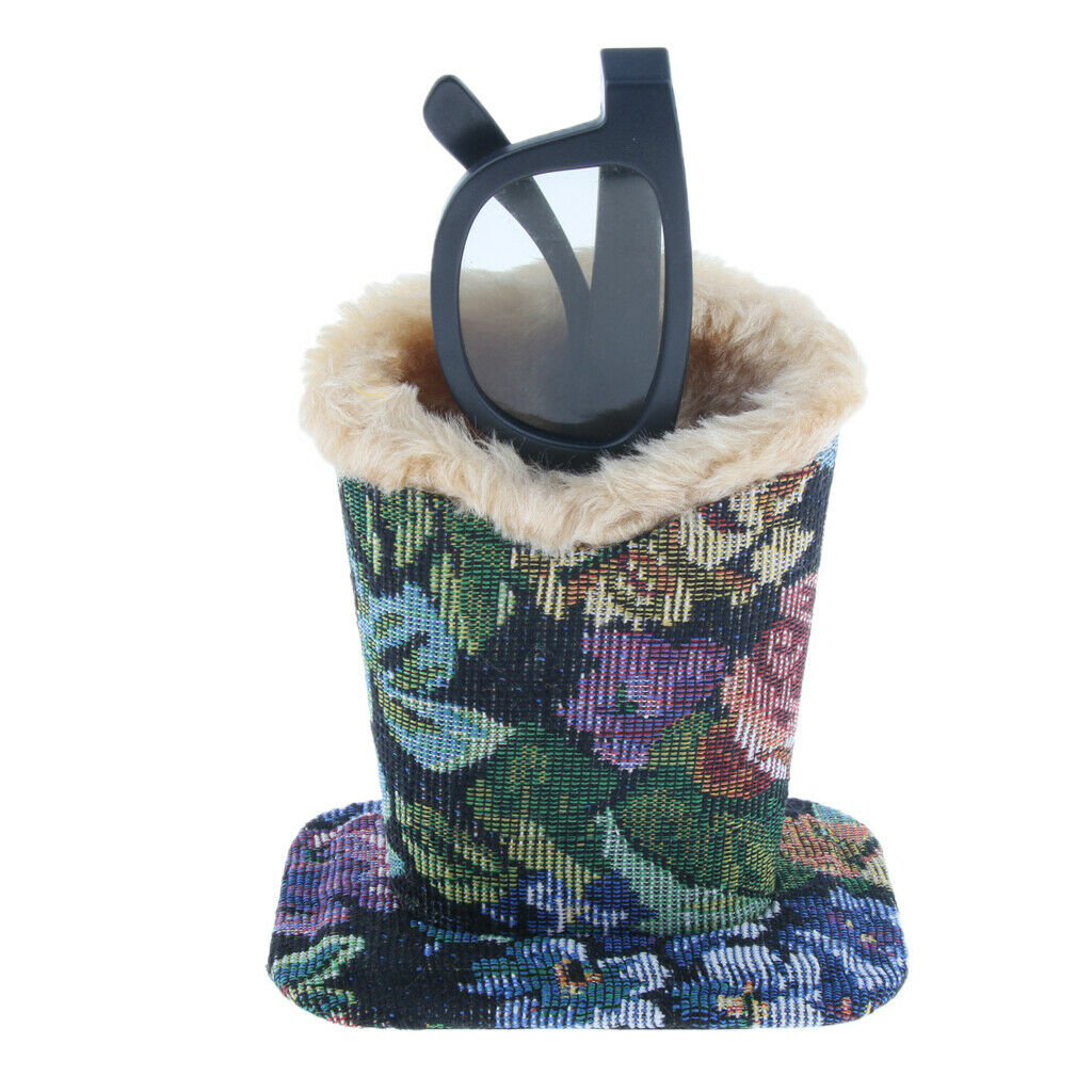 Anti Scratch Eyeglass Holder Stand Upright Glasses Case Office Deep Flower