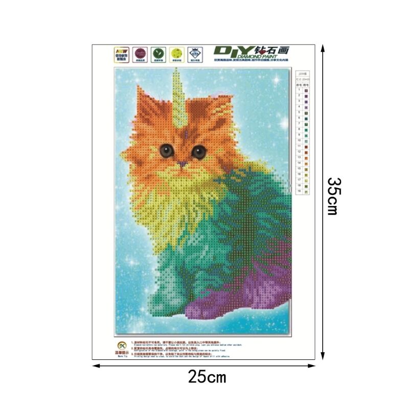 DIY 5D Diamond Embroidery Painting Cute Cat Cross Stitch Craft Home Wall Decor