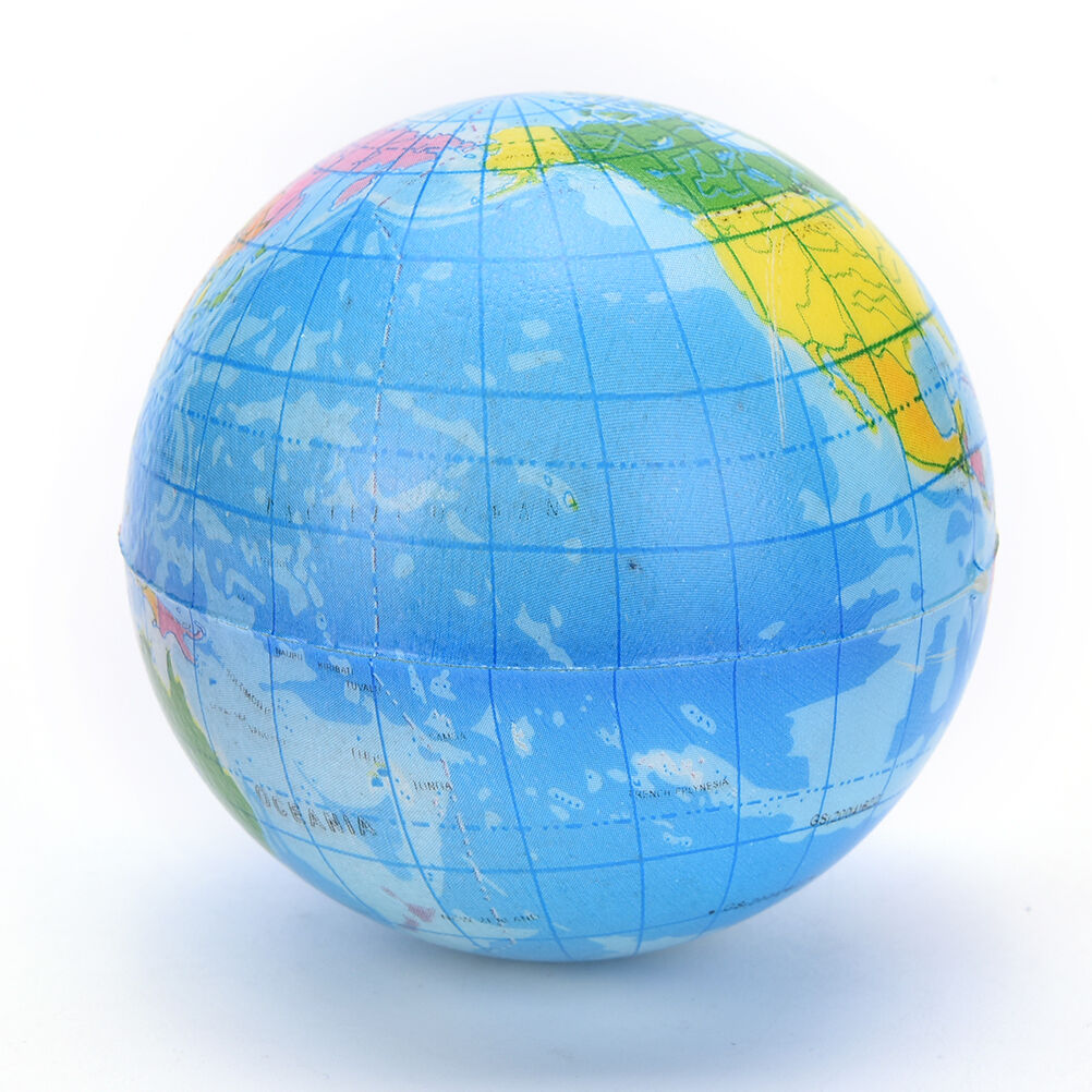 World Map Earth Globe Bouncy Ball Foam Ball Stress Relief Kids Atlas GeograpDD