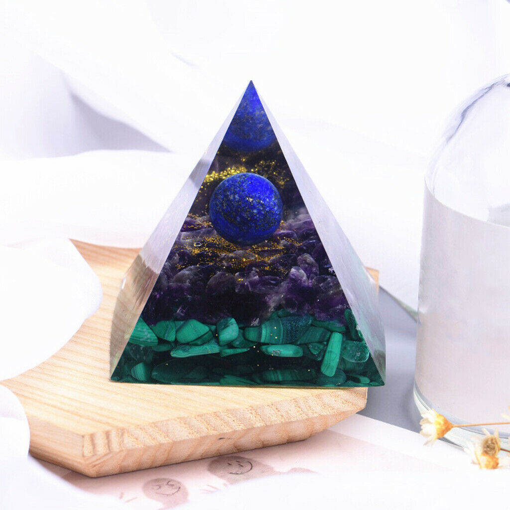 Crystal Amethyst Pyramid Quartz Balancing Energy Generator Reiki Heal Stone