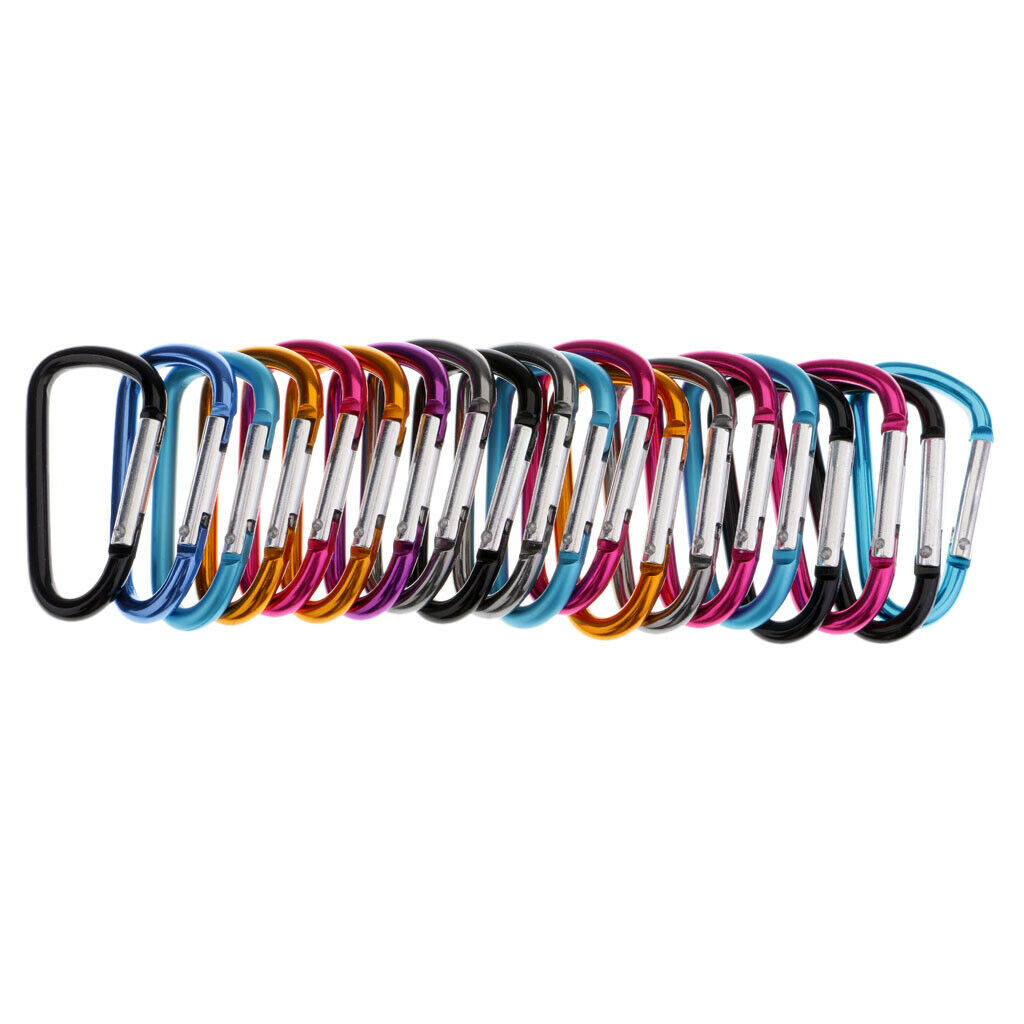 20 Pcs Spring Carabiner Clip Snap Hook Hanger Keychain Camping Hiking Kayak