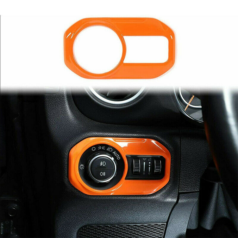 Orange Headlight Switch Button Cover Trim Decor Fit Jeep Wrangler JL JT  2018+