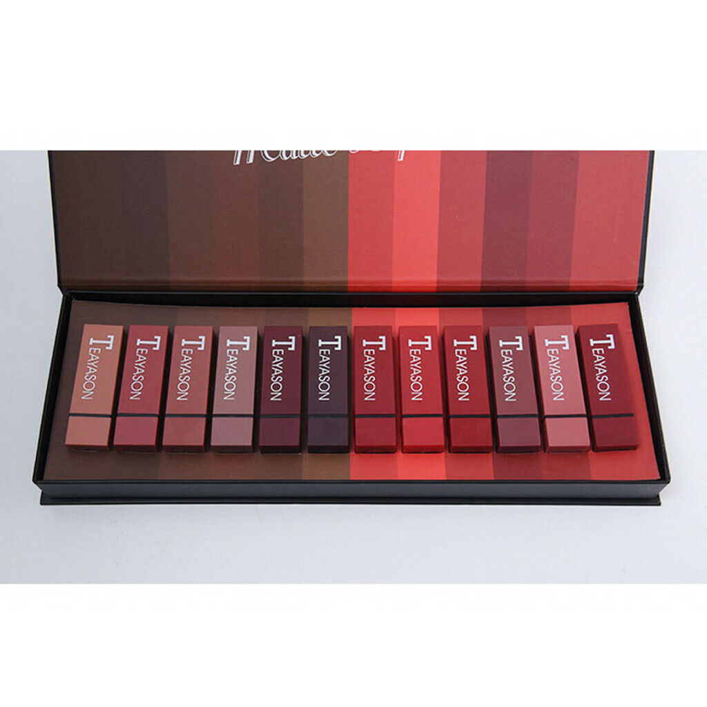 Lots 12 Women Velvet Makeup Smooth Lipsticks Waterproof Lip Stick Balm Kit