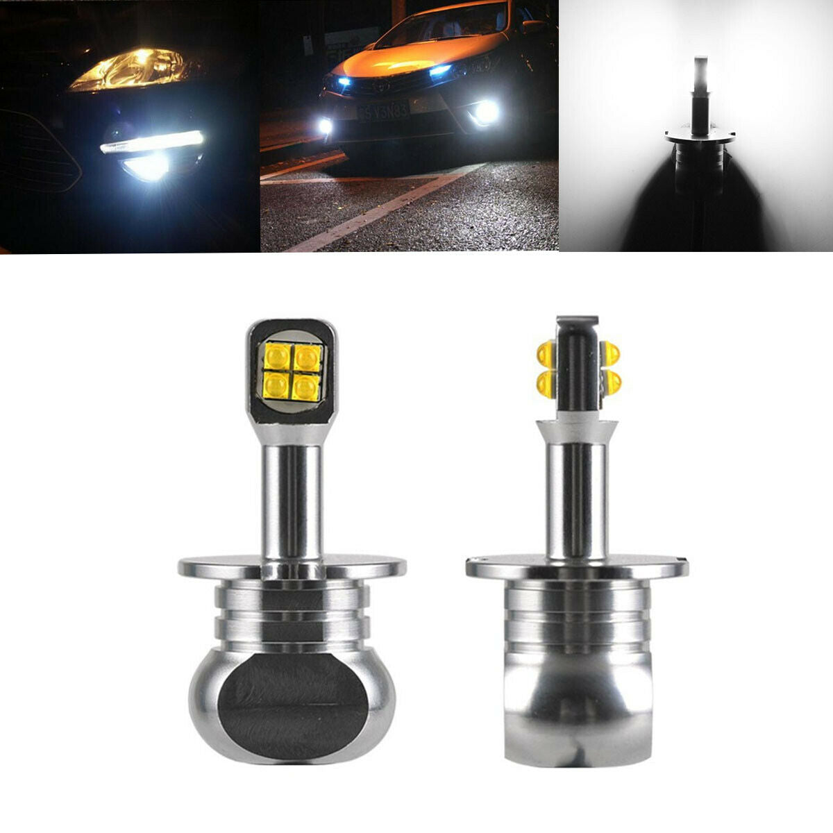 2x New H3 daytime foglight advanced bright Cree LED lamp low power consumption