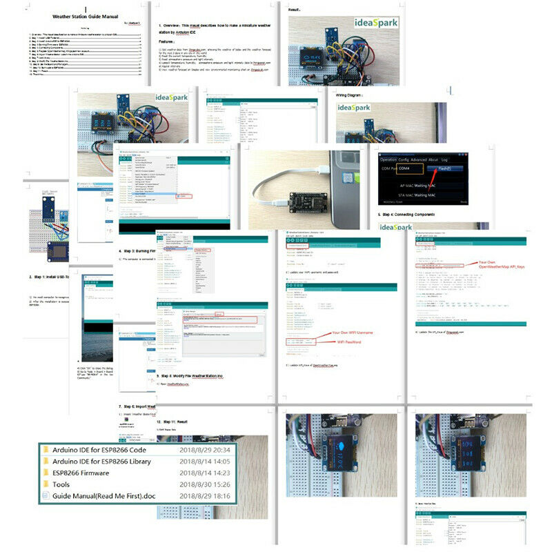 Arduino Set ESP8266 Weather Station for Arduino IDE IOT Starter English TutoD Pb