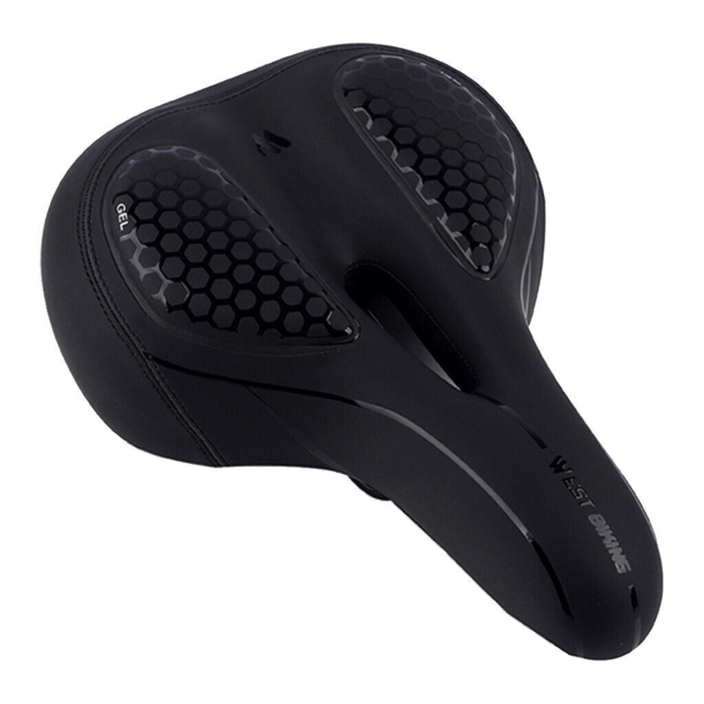 Bicycle Front Seat Cushion Bike Seat with Waterproof Back Taillight Black