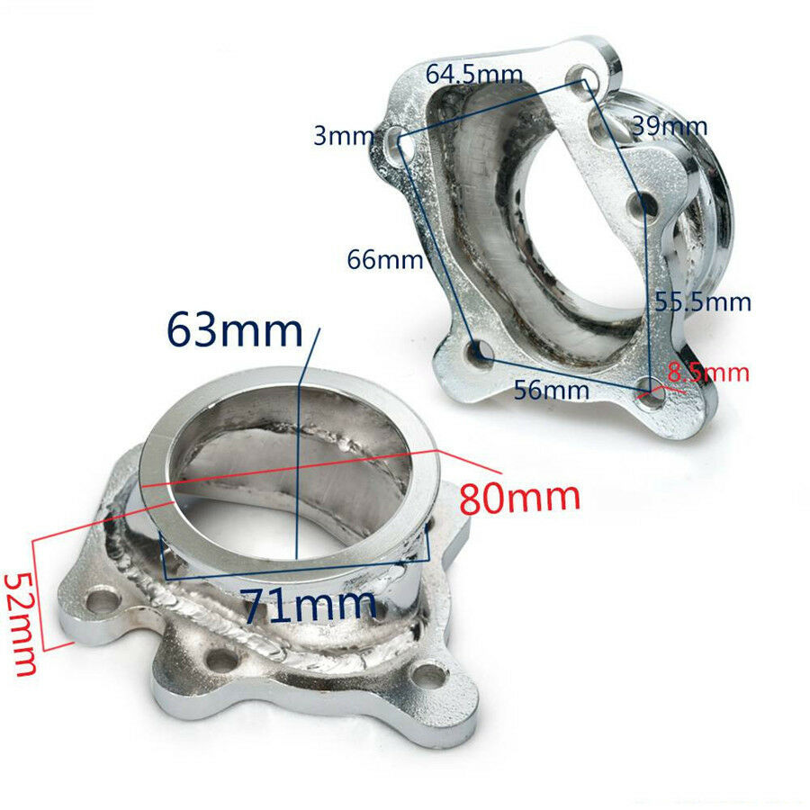 1Pcs 63mm 2.5" V-band Clamp Flange Turbo Down Pipe Adapter For T25 T28 GT25 GT28