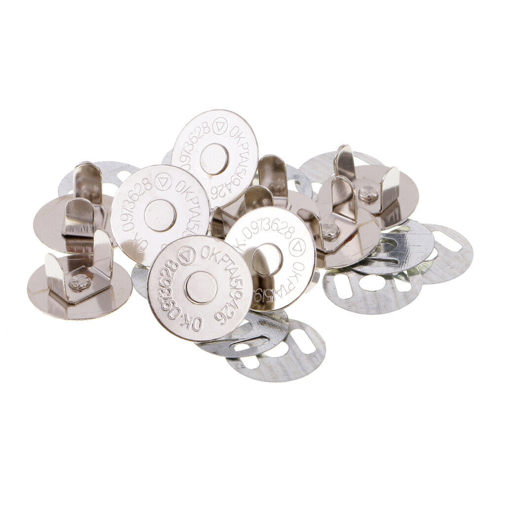 20 Sets Bag Purse Clasps Sewing Buttons Magnetic Metal Snaps Fasteners
